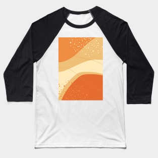 Modern Abstract Organic Shapes in Yellow and Orange Baseball T-Shirt